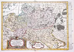 Maurille-Antoine Moithey, Carte Nouvelle de la Pologne, wyd. Philippe de Pretot, 1767, stan drugi, Paryż 1787 mapa pochodząca z „Atlas historique de la France ancienne et moderne” miedzioryt kolorowany, 29