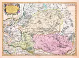 Nicolas Sanson d'Abbeville, Germano-sarmatia in qua Populi maiores Venedi…, Covens & Mortier, Amsterdam po 1710 miedzioryt kolorowany w epoce, 39