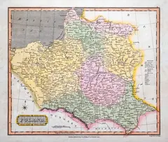 James Wallis, Poland, wyd. S. A. Oddy, Londyn 1815 miedzioryt kolorowany w epoce, 24