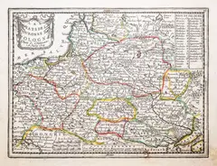 Jacques Chiquet, Les Estats de la Couronne de Pologne…, wyd. Jacques Chiquet, stan pierwszy, Paryż 1719 miedzioryt kolorowany liniowo, 16