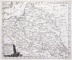 Thomas Kitchin, Poland Lithuania and Prussia…, Charles Dilly & George Robinson, stan pierwszy, Londyn 1779 mapa pochodząca z „A new system of geography” miedzioryt, 19