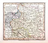D. Henwood, The Kingdom of Poland with its ancient and present limits, wyd. William Faden, stan pierwszy, Londyn 1819 mapa pochodząca z „Atlas minimus universalis” miedzioryt kolorowany, 11