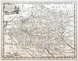 Emanuel Bowen, An accurate map of Poland, Prussia & Lithuania from the best authorities, wyd. Emanuel Bowen, Londyn 1754 mapa pochodząca z “Geographical Grammar” miedzioryt