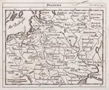 Guillaume de l’Isle, Pologne, wyd. Henri Châtelain, Amsterdam 1743 mapa pochodząca z „Introduction à l’histoire générale et politique de l’univers” miedzioryt, 15