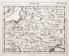 Henri Abraham Châtelain Châtelain, Pologne, wyd. l'Honore & Châtelain, Amsterdam 1723 mapa pochodząca z „La Science des Personnes de La Cour de l'Epee …” miedzioryt