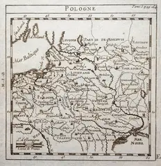 S.D.V de Chevigny, Pologne, Genneau Lottin i Morin (Châtelain?), prawdopodobnie stan pierwszy, Paryż 1725 mapa pochodząca z „La Science des Personnes de la Cour du sicur de Chevigni” miedzioryt, wym. mapy 13