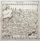 S.D.V de Chevigny, Pologne, Genneau Lottin i Morin (Châtelain?), prawdopodobnie stan pierwszy, Paryż 1725 mapa pochodząca z „La Science des Personnes de la Cour du sicur de Chevigni” miedzioryt, wym. mapy 13