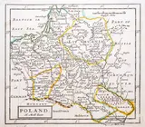 Herman Moll, Poland, wyd. Herman Moll, Londyn 1715 miedzioryt kolorowany liniowo, 17