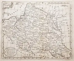 Poland Lithuania and Prussia from the latest authorities by Thomas Kitchin William Guthry, wyd. Charles Dilly & George Robinson, Londyn 1790 mapa pochodząca z „Grammar and present state of the several Kingdoms o, sold Oct 2021