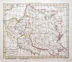 La Pologne avec le dernier partage by Alexandre Blondeau William Guthry, wyd. Hyacinthe Langlois, Paryż ok. 1800 mapa pochodząca z „Atlas Universel pour la geographie de Guthrie” miedzioryt kol, sold Oct 2021