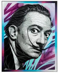 Michał Mąka, Dali IV, 2021, 2021, akryl, spray, ręcznie wycinane szablony, płótno