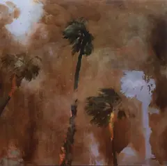 Aleksander Baszynski, Four palm trees, 2020, 2020, olej, płótno