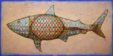 Grzegorz Klimek, Megalodon, 2021, 2021, tempera jajowa, żywica szelakowa, olej, płótno