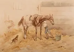 Juliusz Kossak, Koń, akwarela, papier, 34