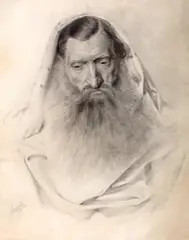 Piotr Stachiewicz, Portret Żyda, 1880 r., 1880, ołówek, papier