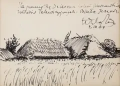 Wiktor Zin, Chata, 1967 r., 1967, tusz, papier