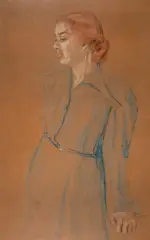 Antoni Waśkowski, Portret kobiety, pastel, papier