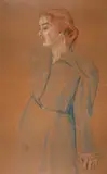Antoni Waśkowski, Portret kobiety, pastel, papier