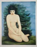Akt by Moïse Kisling, litografia barwna, papier, 58, sold Oct 2021
