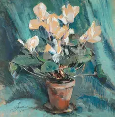 Antoni Suchanek, Kwiaty, 1955 r., 1955, pastel, papier