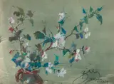 Antoni Suchanek, Rajskie kwiaty, pastel, papier
