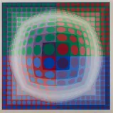 Victor Vasarely, Bez tytułu, serigrafia barwna, papier, 60