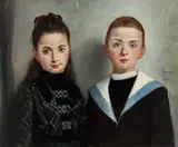 Francois Baron, Para dzieci, 1901 r., 1901, olej, płótno dublowane