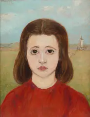 Wlastimil Hofman, Aniołek z cyklu "Ojcze Nasz", 1952, 1952, olej, płyta, 39