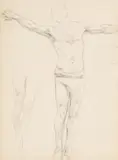 Jan Styka, Szkic do Męczeństwa chrześcijan w cyrku Nerona (Recto)/Szkice scen pod krzyżem, ok. 1899