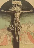 Leon Wyczółkowski, Krucyfiks królowej Jadwigi na Wawelu, 1915 r., 1915, litografia barwna, papier