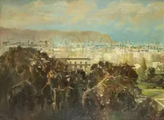 Zbigniew Litwin, Panorama Gdyni, 1979 r., 1979, olej, płyta