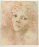 Léonor Fini, Portret kobiety, litografia, papier