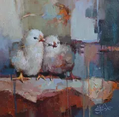 Ptaki, 2021 r. by Alex Sporski, 2021, akryl, płótno, sold Oct 2021
