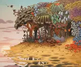 Plaża techno, 2007 by Jacek Yerka, 2007, akryl, płótno, sold Sep 2021