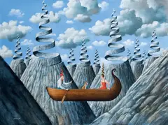 Rafał Olbiński, Peter Pan Forever, olej, akryl, płótno