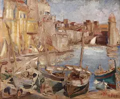 Mela Muter, Port Collioure, lata 20-te XX w., olej, płótno