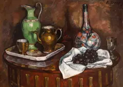 Roman Kramsztyk, Martwa natura, (Martwa natura z winogronami), ok. 1912 r., 1912, olej, tektura