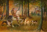 Jerzy Kossak, Św. Hubert, 1942 r., 1942, olej, tektura, 33