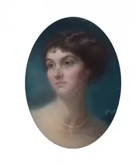Zofia Atteslander, Portret damy z perłami, pastel, papier, 45