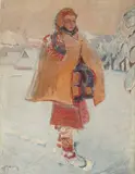 Władysław Jarocki, Hucułka, olej, płótno