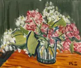 Kwiaty by Kazimierz Zielenkiewicz Kaziel, olej, płótno, sold Aug 2021