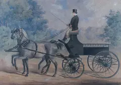 Anton Zampis, Powóz, 1872 r., 1872, akwarela, gwasz, papier