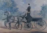 Anton Zampis, Powóz, 1872 r., 1872, akwarela, gwasz, papier