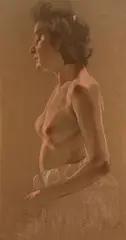 Stanisław Bender, Akt, pastel, papier