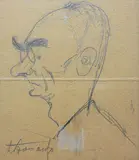 Zbigniew Pronaszko, Portret mężczyzny, ołówek, papier, 17