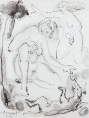 Marian Sigmund, Erotyk, 1980 r., 1980, tusz, papier