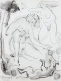 Marian Sigmund, Erotyk, 1980 r., 1980, tusz, papier