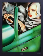Tamara Łempicka, Autoportret w zielonym Bugatti, serigrafia, papier, 80