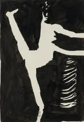 Postać, 1987 r. by Teresa Pągowska, 1987, tusz, papier, sold Jul 2021