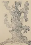 Teofil Ociepka, Drzewo, 1974 r., 1974, ołówek, papier